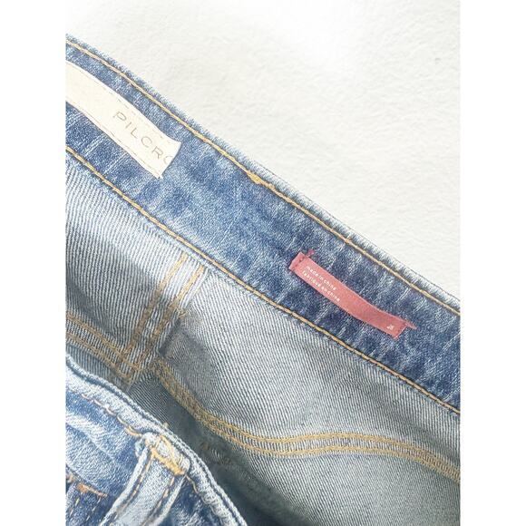 Anthropologie Pilcro The Heritage Boyfriend Jeans Size 28 Mid Rise Crop Distress - Picture 5 of 14